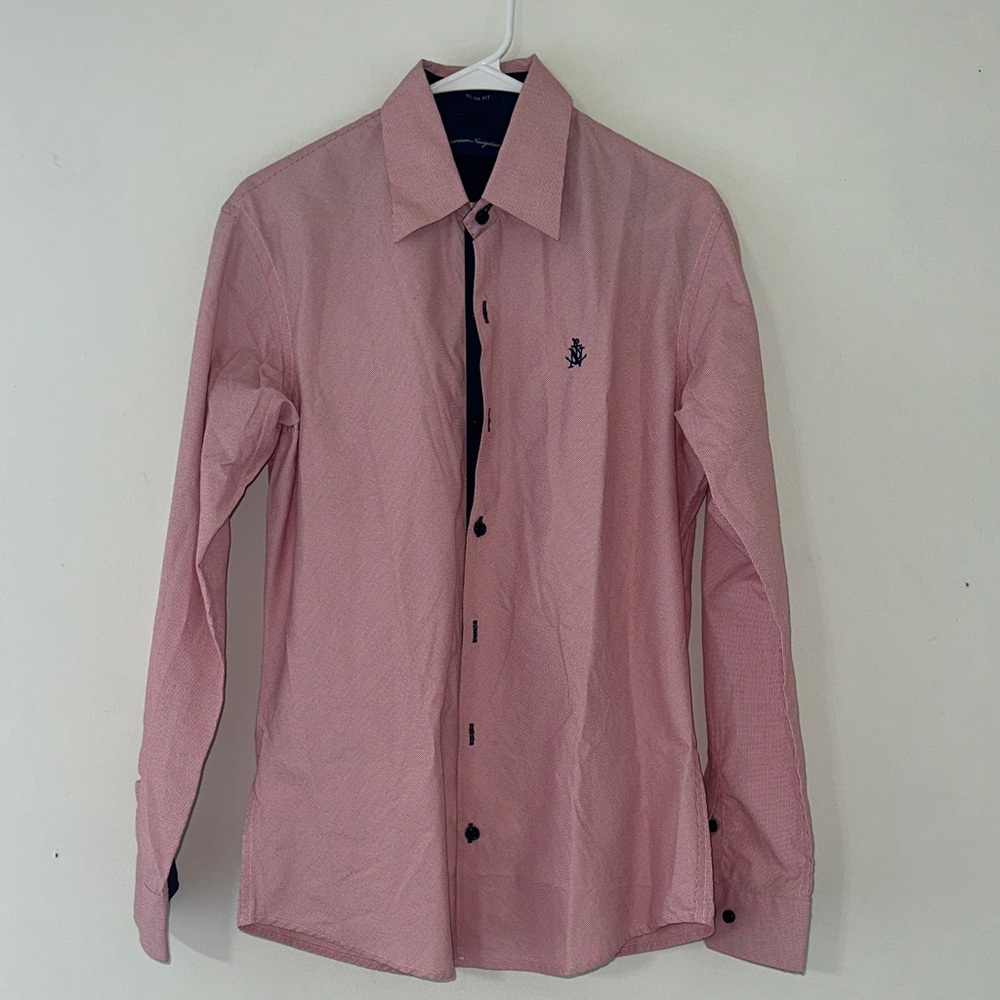 Elegant Pink Button-Down Shirt for Men